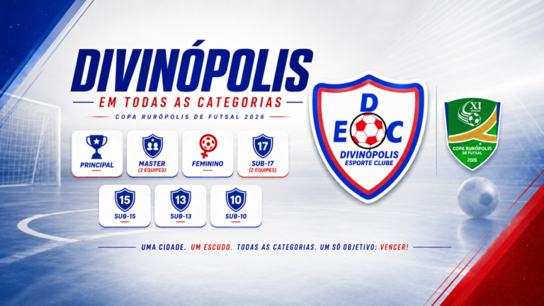 Divinópolis chega forte e terá representantes em todas as categorias da Copa Rurópolis de Futsal 2026